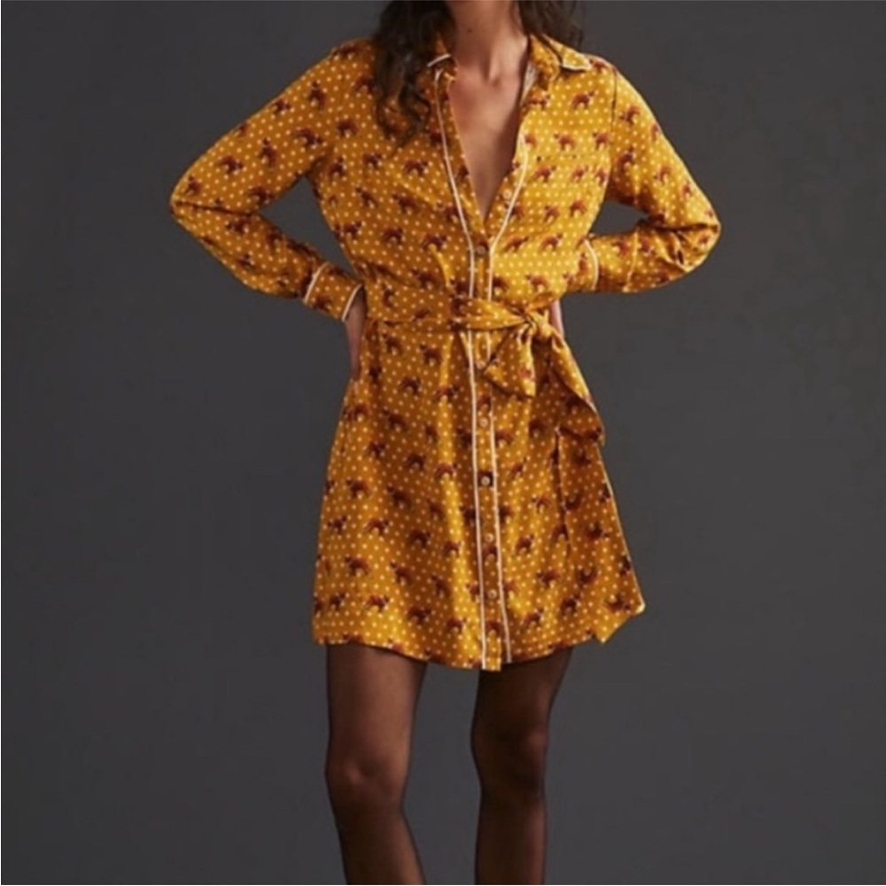 Anthropologie Forest Friends Fox Dress
